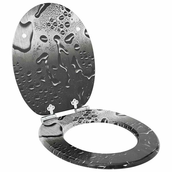 vidaXL Zachte sluit toiletbril Grijs 44 x 38 cm MDF-plaat