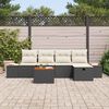 vidaXL Tuin Sofa Set met kussen 6 pcs Zwart Poly riet