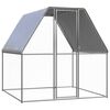 vidaXL Kippenkooi 2x2x2 m gegalvaniseerd staal zilverkleurig en grijs