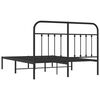 vidaXL Bedframe met hoofdbord metaal zwart 135x190 cm