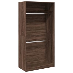 vidaXL Kledingkast 100x50x200 cm bewerkt hout bruin eikenkleur