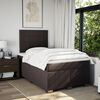 vidaXL Boxspring met matras stof donkerbruin 120x190 cm