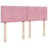 vidaXL Boxspring met matras fluweel roze 140x200 cm