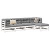 vidaXL 5-delige Loungeset massief grenenhout wit