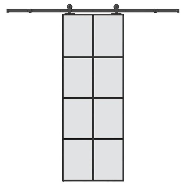 vidaXL Schuifdeur met beslag 76x205 cm ESG-glas en aluminium