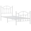 vidaXL Bedframe met hoofd- en voeteneinde metaal wit 90x200 cm