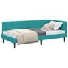 vidaXL Hoekbedframe Turquoise 90 x 200 cm Fluweel