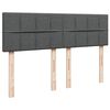 vidaXL Boxspring met matras stof donkergrijs 140x190 cm