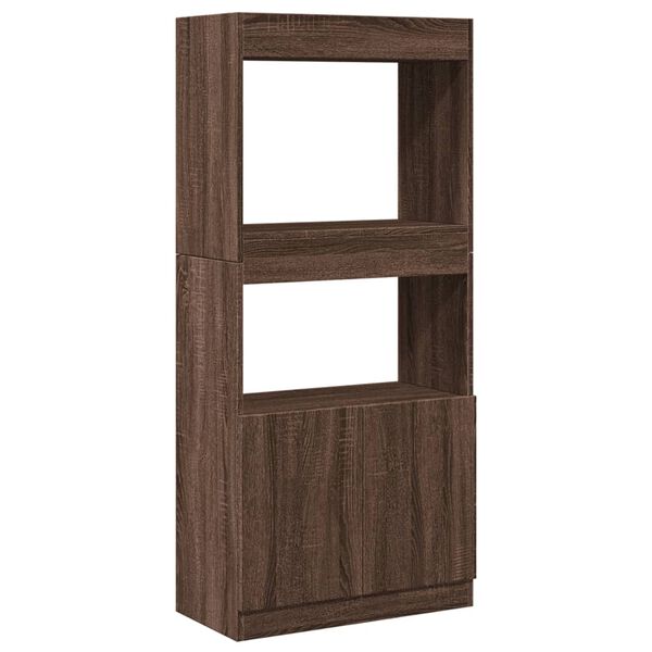 vidaXL Hoge kast 63x33x140 cm bewerkt hout bruin eikenkleurig