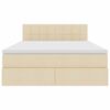 vidaXL Opbergbed met matras met matras Cr&egrave;me 140 x 190 cm Bewerkt hout