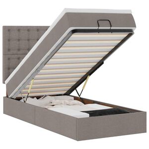 vidaXL Ottoman bed met matras 80x200cm stof taupe