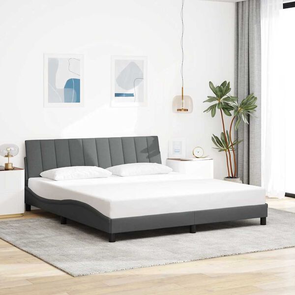 vidaXL Bedframe zonder matras "Hanko" stof donkergrijs 180x200 cm