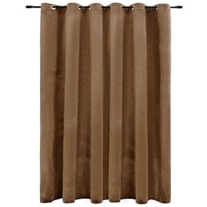 vidaXL Gordijn verduisterend met ringen 290x245 cm fluweel beige