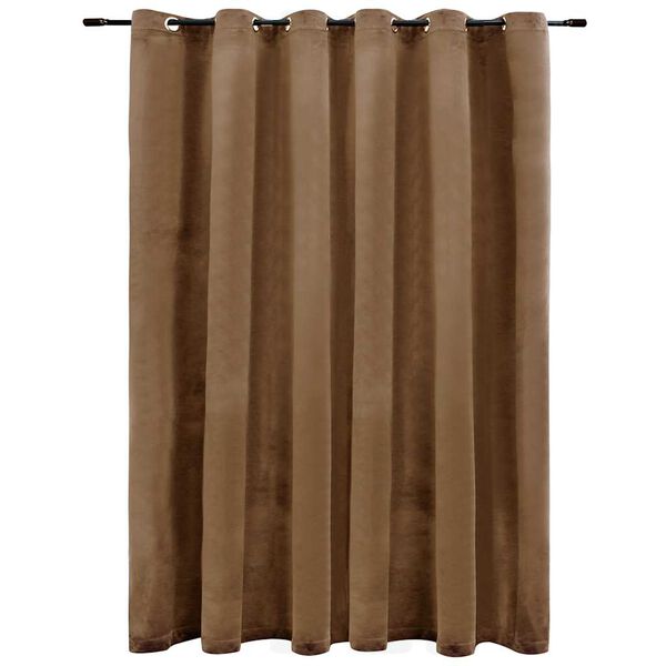 vidaXL Gordijn verduisterend met ringen 290x245 cm fluweel beige