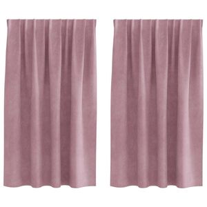 vidaXL Verduisterende gordijnen 2 st Donkerroze 140 x 140 cm fluweel