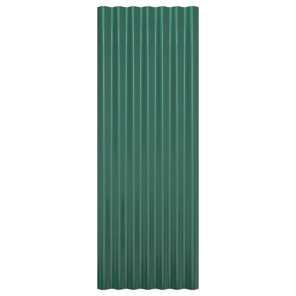 vidaXL Dakpanelen 12 st 100x36 cm gegalvaniseerd staal groen