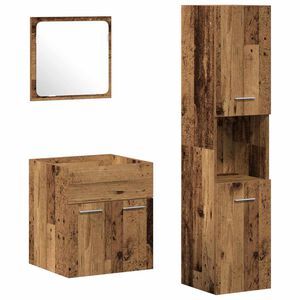 vidaXL Badkamermeubelset Wandgemonteerd 4 pcs Oud Hout Bewerkt hout