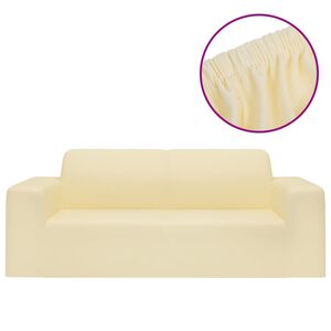 vidaXL Tweezitsbankhoes stretch polyester jersey cr&egrave;mekleurig