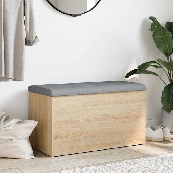 vidaXL Opbergbank Sonoma eiken 82x42x45 cm bewerkt hout