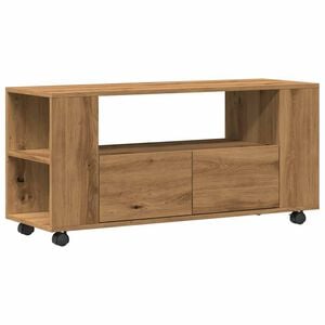 vidaXL Tv-meubel met wielen 102x34,5x43 cm hout artisanaal eiken
