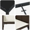 vidaXL Tuin eettafelset met kussen 5 pcs Bruin poly rattan