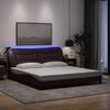vidaXL Bedframe met LED zonder matras "Hvar" 180x200 cm stof donkerbruin