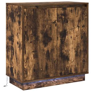 vidaXL LED Sideboard voor Gerookt eiken 71 x 34,5 x 75 cm