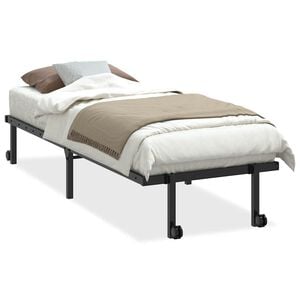 vidaXL Bedframe zonder matras opvouwbaar 75x190 cm staal zwart