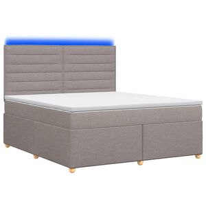 vidaXL Boxspringbed met matras met hoofdeinde Taupe 140 x 200 cm Stof