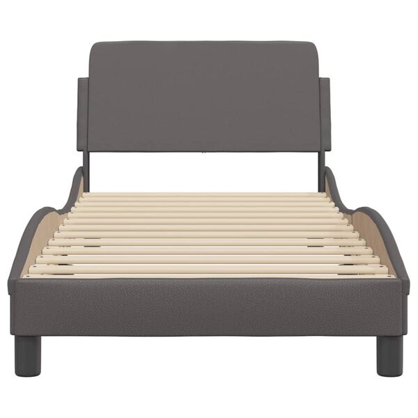 vidaXL Bedframe "Dover" kunstleer grijs 90x200 cm