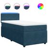 vidaXL Boxspring met matras fluweel blauw 100x200 cm
