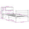 vidaXL Bed met boekenkast zonder matras grenenhout wit 90x200 cm
