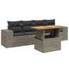 vidaXL 5-delige Loungeset met kussens poly rattan grijs