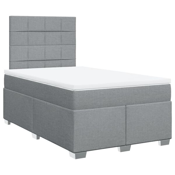 vidaXL Boxspring met matras stof lichtgrijs 120x190 cm