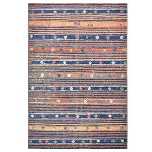 vidaXL Vloerkleed 160x230 PP blauw en oranje