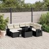 vidaXL 9-delige Loungeset met kussens poly rattan zwart