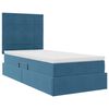 vidaXL Opbergbed met LED met matras Donkerblauw 100 x 200 cm Fluweel