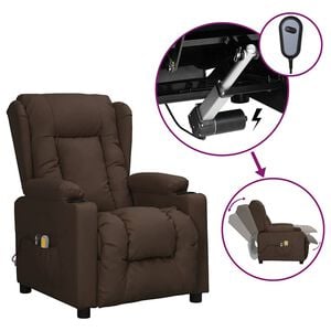 vidaXL Massagestoel elektrisch kunstleer bruin
