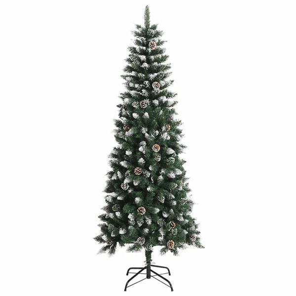 vidaXL Kunstkerstboom met 300 LED Groen 210 cm PVC en Plastic en Staal