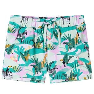 Kindershorts met trekkoord 92 lichtmintkleurig