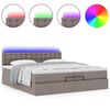 vidaXL Ottoman bed met matrassen en LED's 200x200cm stof taupe