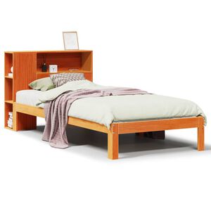 vidaXL Bed met boekenkast zonder matras grenenhout wasbruin 100x200 cm