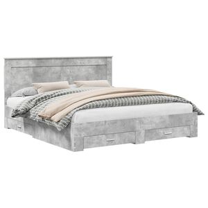 vidaXL Bedframe met lade met hoofdeinde met opslag Bewerkt hout
