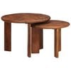 vidaXL Nest Koffietafels 2 st Honingbruin &Oslash; 50 x 40 cm