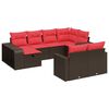 vidaXL 10-delige Loungeset met kussens poly rattan bruin