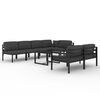 vidaXL 8-delige Loungeset met kussens aluminium antracietkleurig