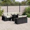 vidaXL 11-delige Loungeset met kussens poly rattan zwart