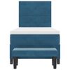 vidaXL Boxspring bed met matras Donkerblauw 90 x 200 cm Fluweel