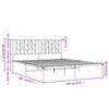 vidaXL Bedframe met hoofdbord metaal wit 160x200 cm