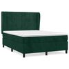 vidaXL Boxspring met matras fluweel donkergroen 140x200 cm